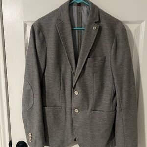 Zara Gray Sport Coat with Notched Lapels and Slim Fit